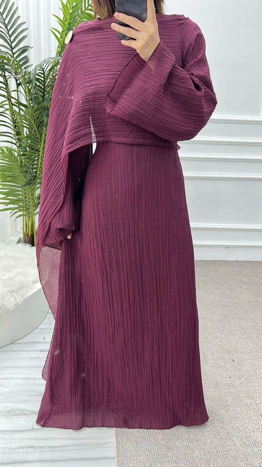LR1088  Women's Plus Size Plain Double-Layer Ruffled Dress