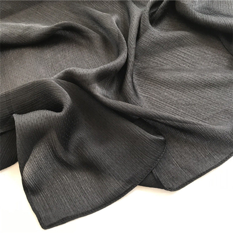 WJA35 Wrinkled Chiffon Solid Color Shawl