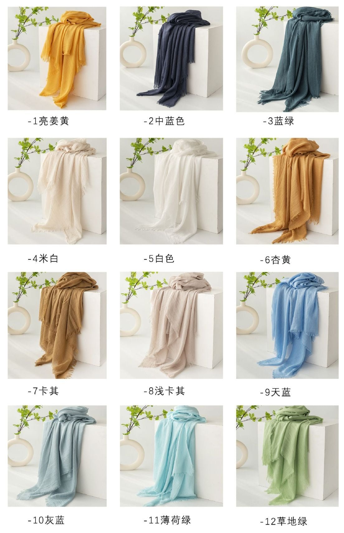 FH24-5559 Cotton and linen scarf for women in spring and autumn hijab/Scarf