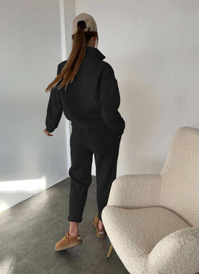 M6825  Spring Autumn Fashion Button Stand Collar Abaya 2-Piece Set