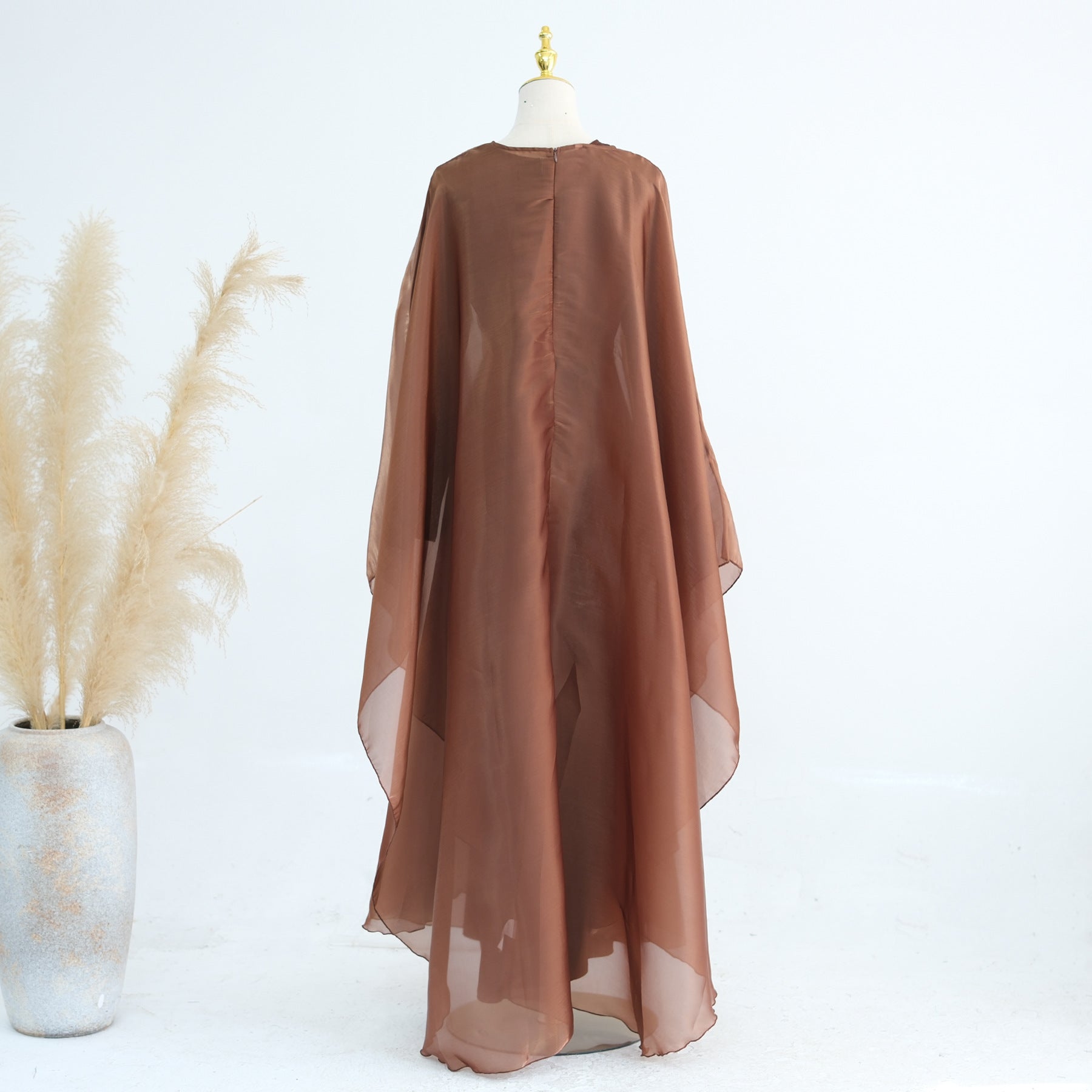 LR943+LR944  Plain elegant dress + inner + hijab set