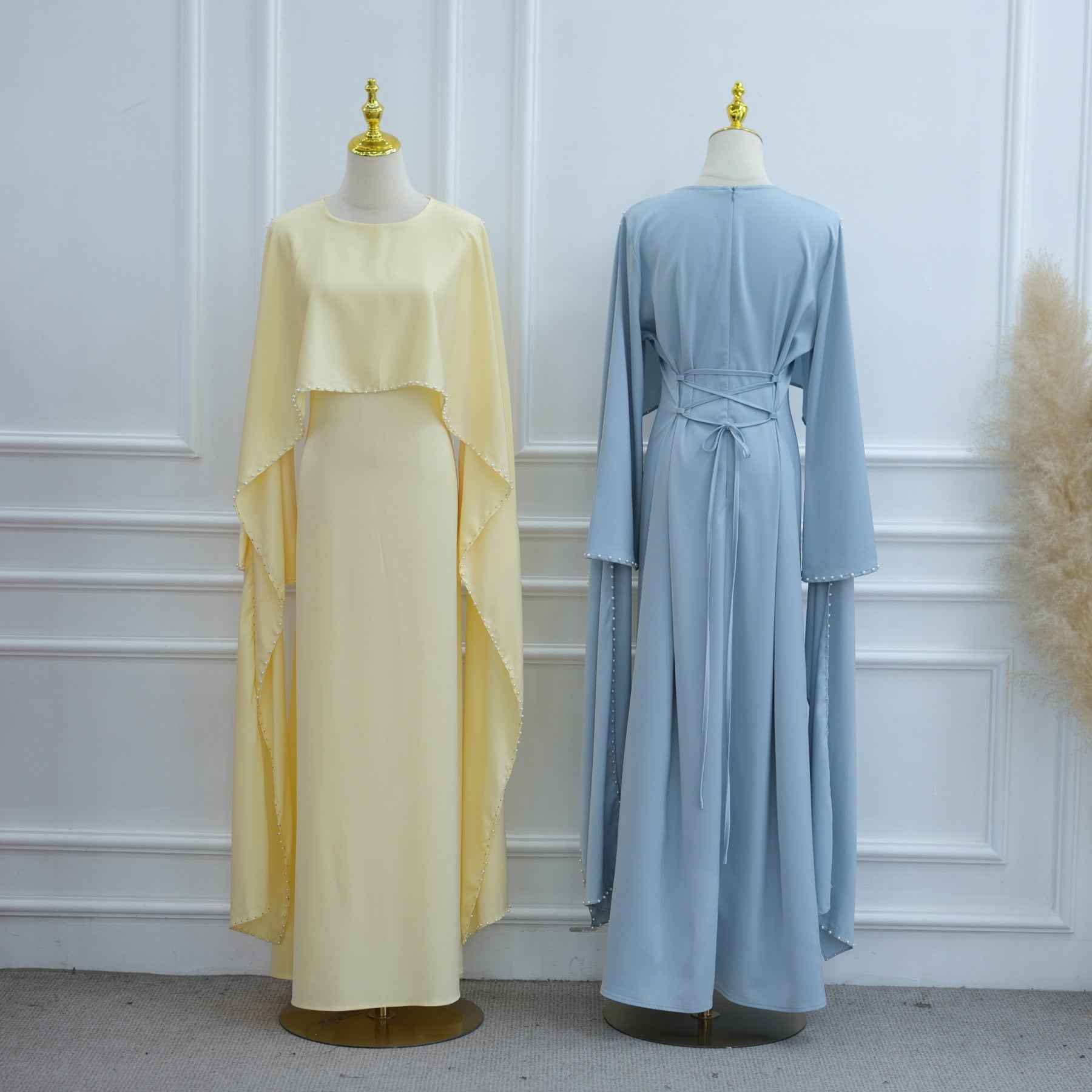 LR1134 Exquisite Pearl-Embellished Abaya – Opulent Craftsmanship, Timeless Elegance