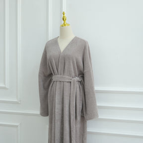 LR1125  Thick Winter Abaya Cardigan with Belt