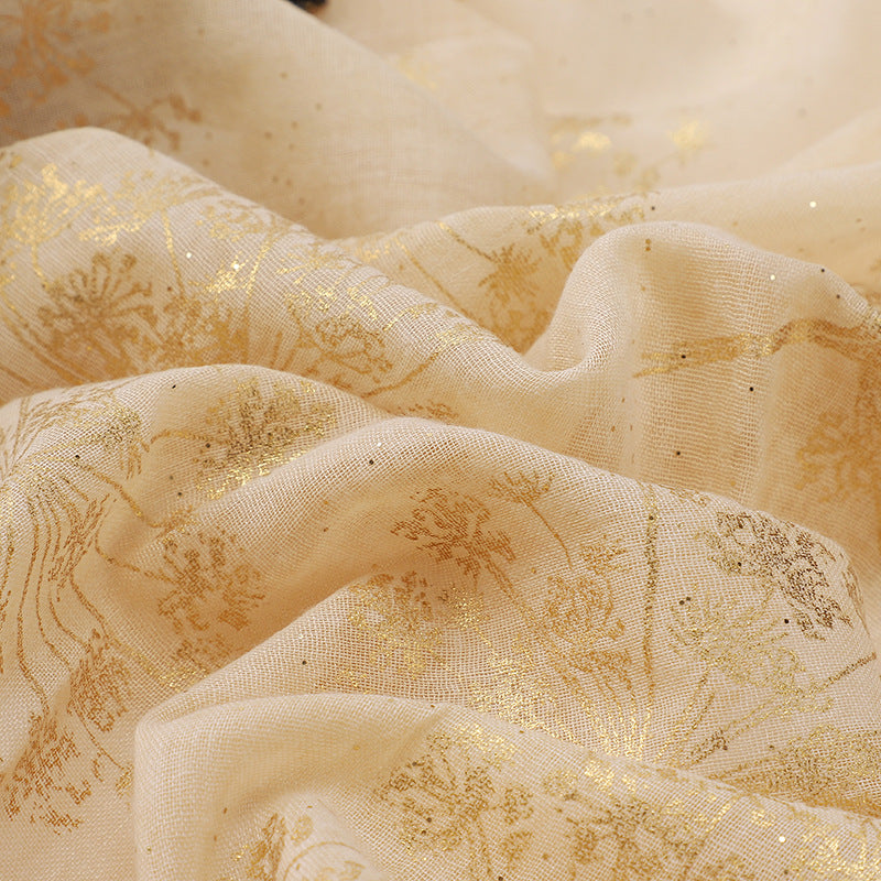 MSL189  Foil-stamped floral pattern women's hijab
