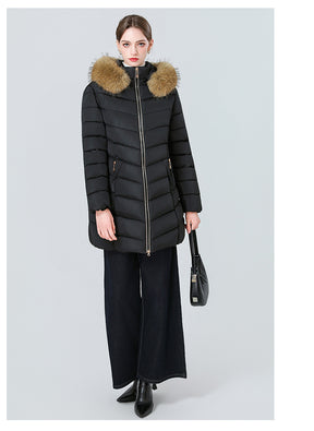 YAXF-8809  Women's Mid-Length Slim Winter Cotton-Padded Puffer Jacket
