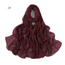 YZ175  Plain Lurex Chiffon Hijab with Fine Pleats