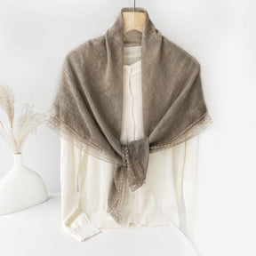 SS006  Plain Lightweight Lace Trim Polyester-Cotton Square Scarf