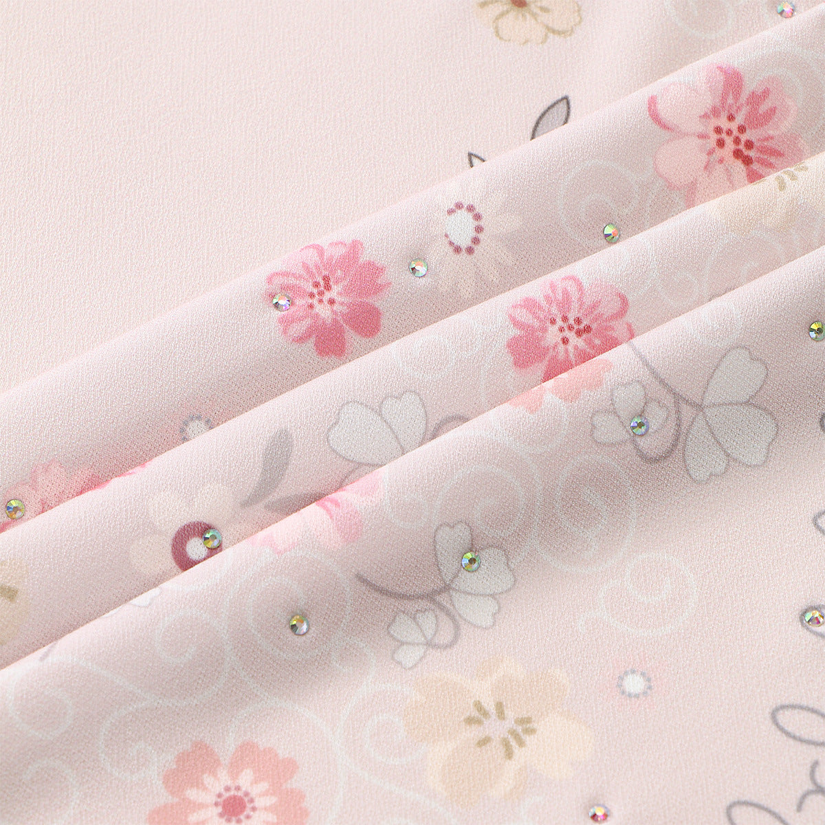 MSL235  Floral Printed Polyester Instant Hijab