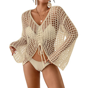 Y82534  Sexy hollow see-through blouse (MOQ:3)