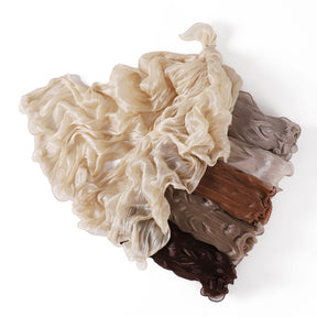 YZ327  Plain breathable glossy stretchy crinkled chiffon hijab