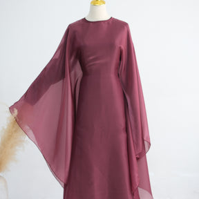LR943+LR944  Plain elegant dress + inner + hijab set