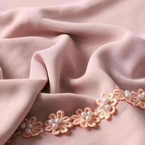 TJ001 plain pearl chiffon nailing pearls hijab scarf