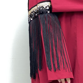 1795 fashion sequin tassel muslim abaya dress