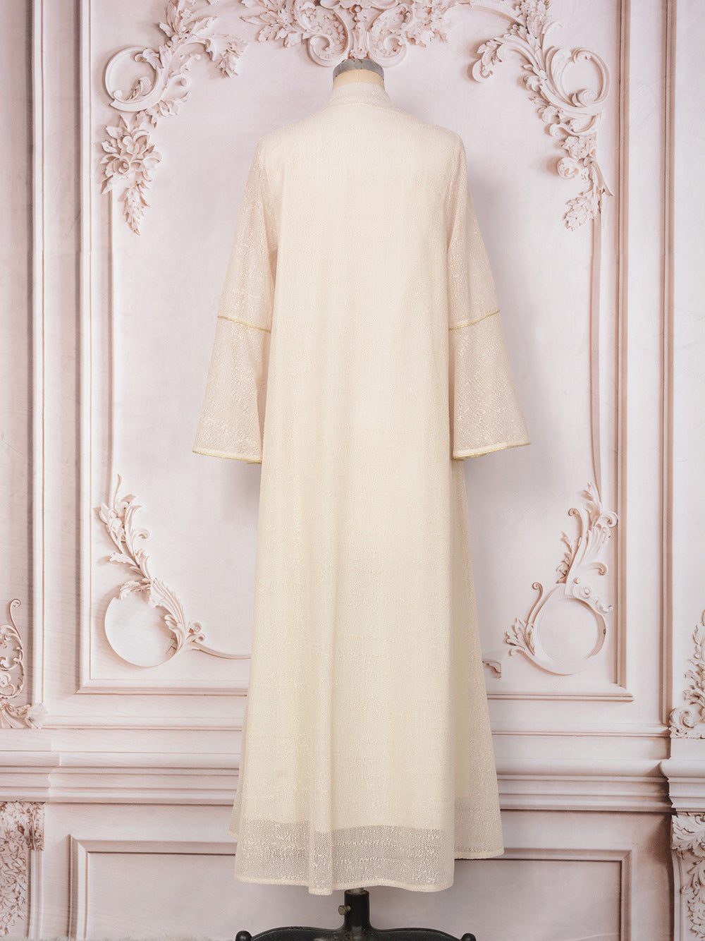 MT557  Stand Collar Sequin Beaded Embroidered Luxury Dress