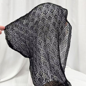 IH123  Exquisite Shiny Thread Diamond Hollow-out Muslim Hijab