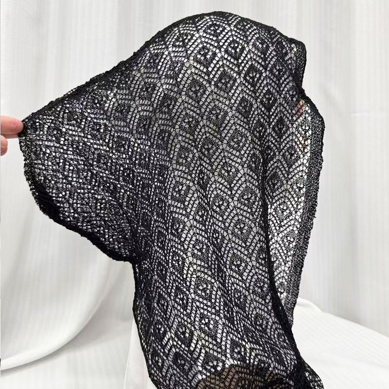 IH123  Exquisite Shiny Thread Diamond Hollow-out Muslim Hijab