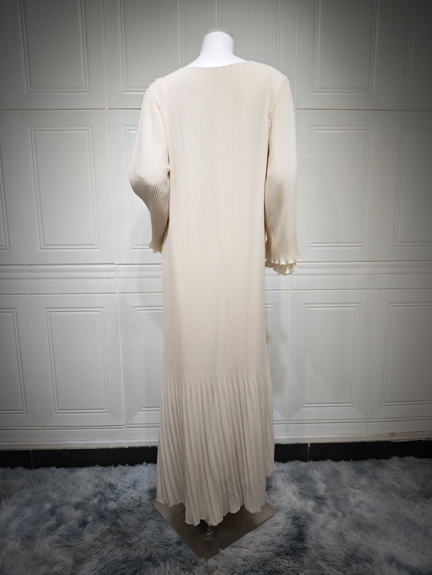 MQ155  Fashion Polyester Pleated Premium Crinkled Dress - Hijab Not Included