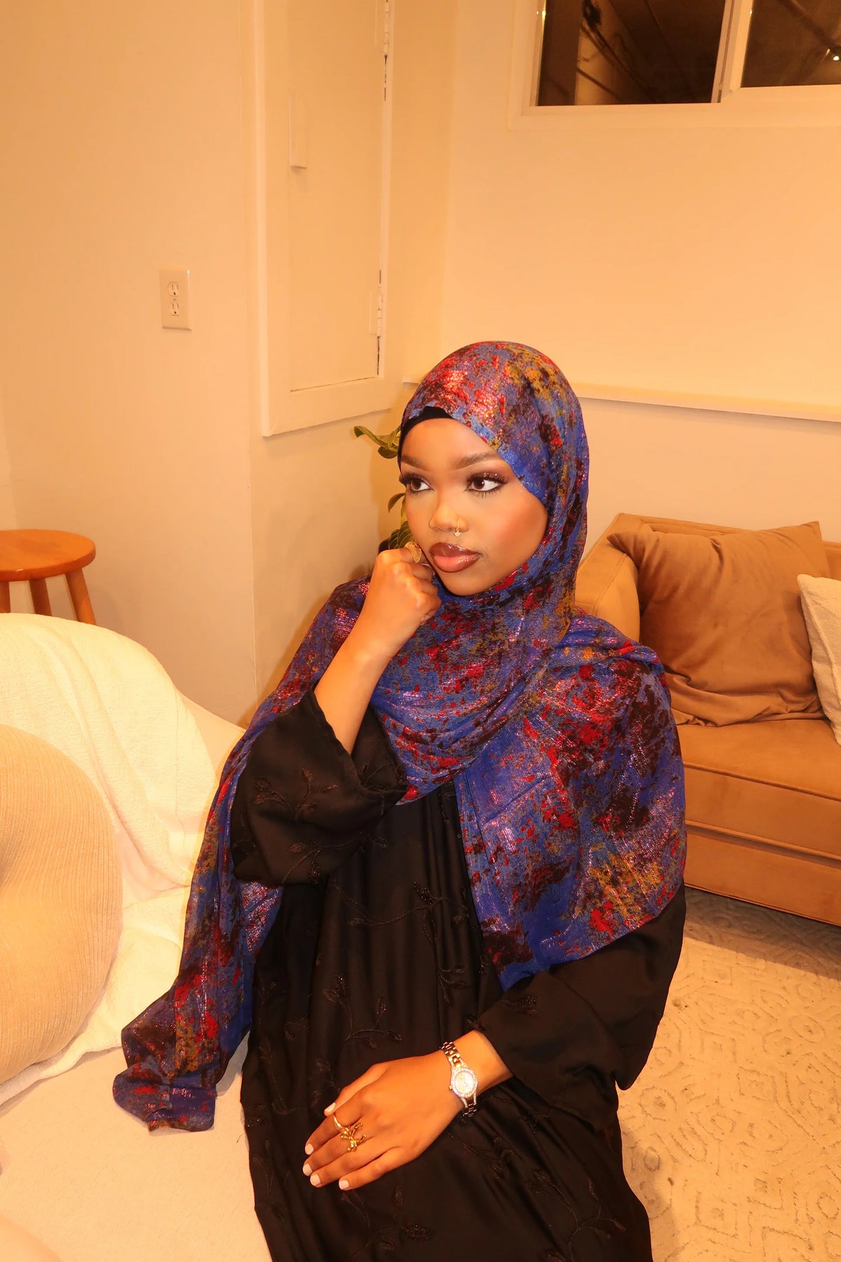 MYX014 Tie-dyed silk chiffon scarf/hijab