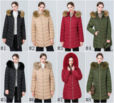 YAXF-8809  Women's Mid-Length Slim Winter Cotton-Padded Puffer Jacket
