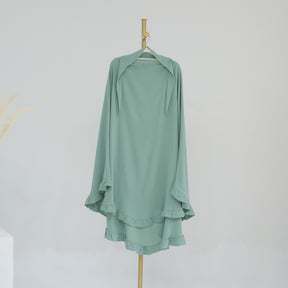HJ912  Plain Polyester Ruffle Wide-Drape Hijab