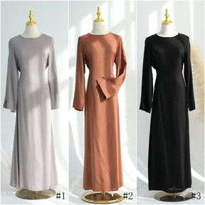 LR948  Linen-Cotton Blend Dress with Adjustable Waist Tie