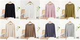 JC001  Crew Neck Modal Long Sleeve Loose Stretch Top