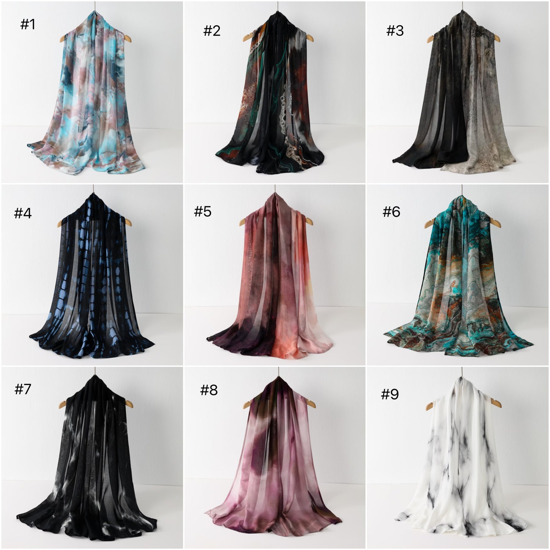 SS012  Modal Double Stitch Printed Hijab