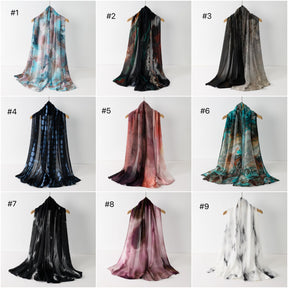 SS012  Modal Double Stitch Printed Hijab