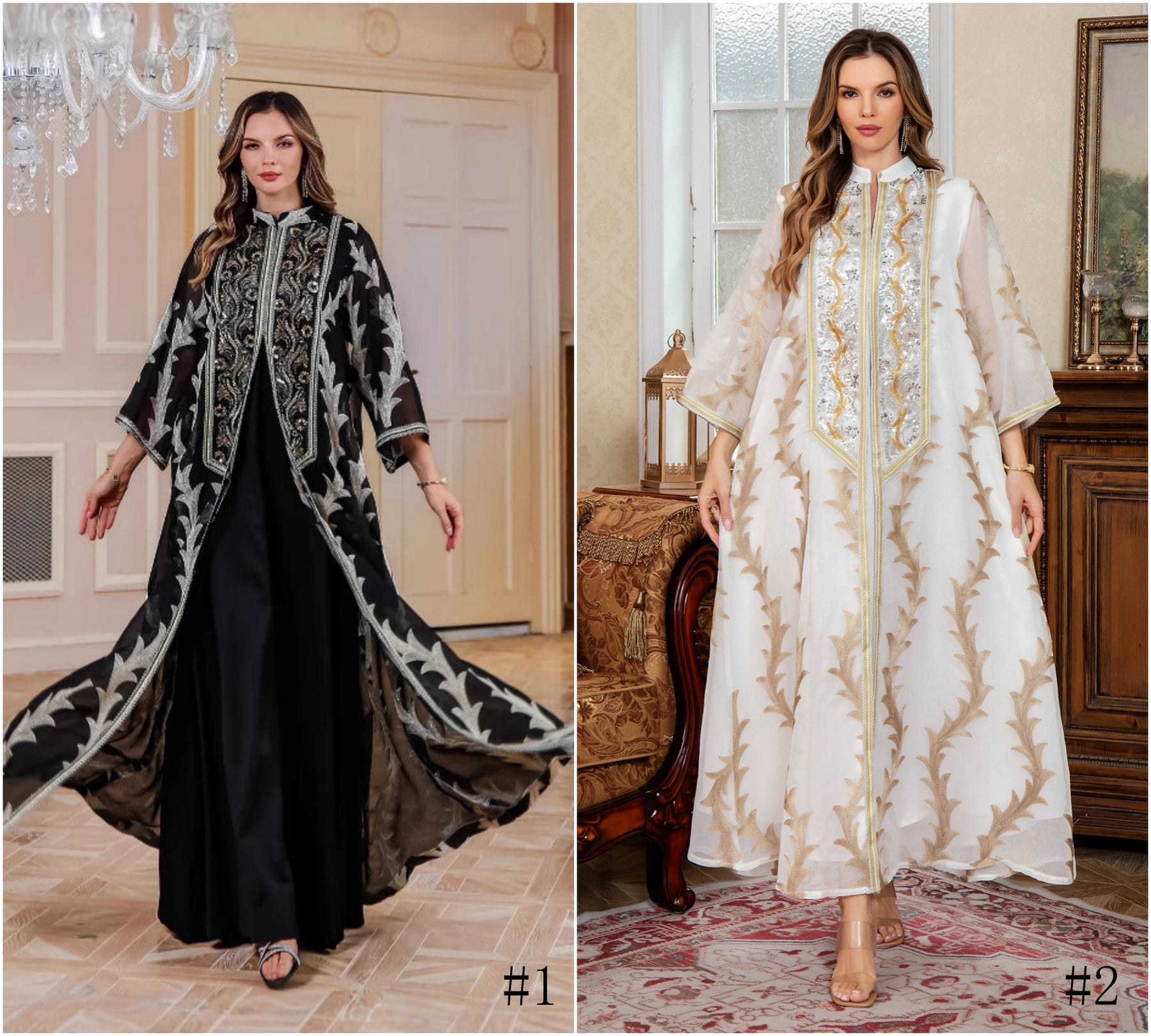 SMT094 Elegant mesh embroidered dress