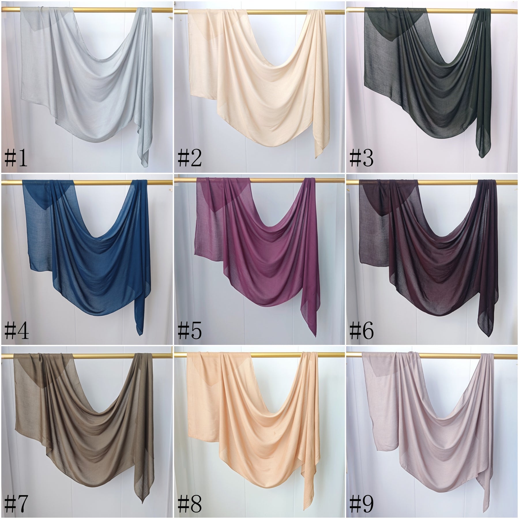 WJ002  30S Modal Breathable Plain Single Stitch Hijab