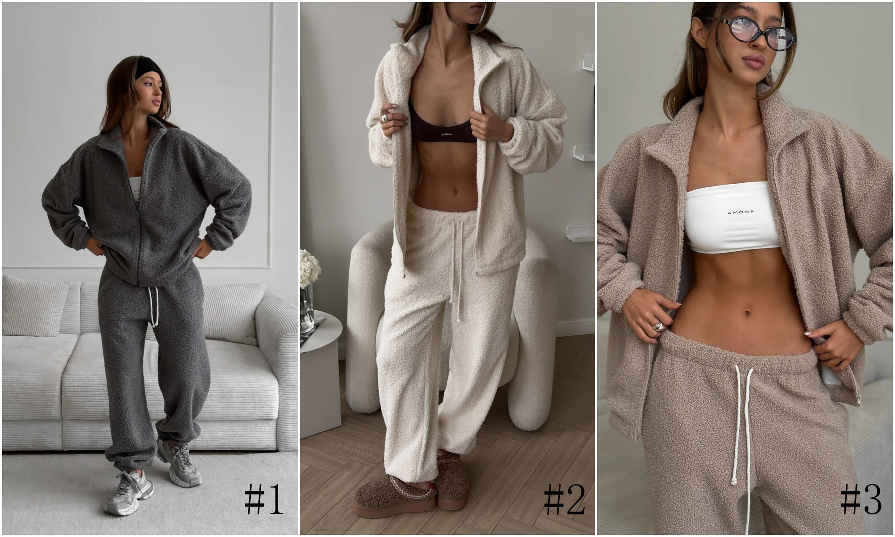 C56362  Autumn Winter New Sporty Casual Cardigan Sweatsuit Set Abaya