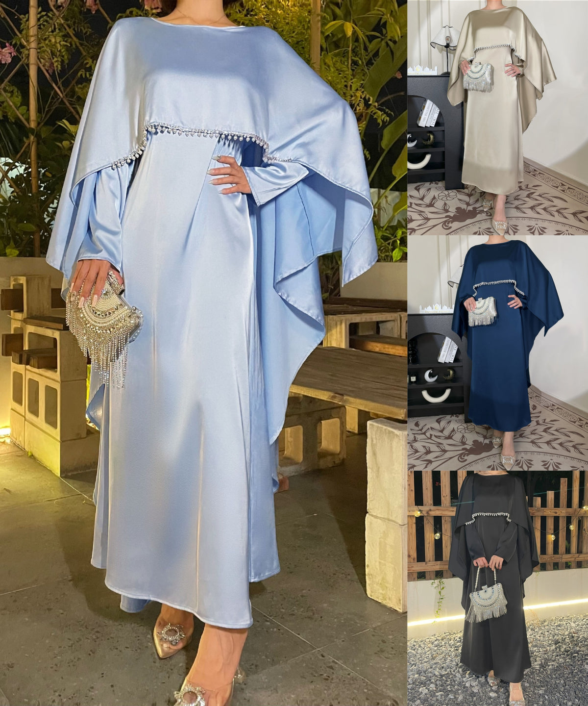 PFSD  Elegant and simple women's cape dress