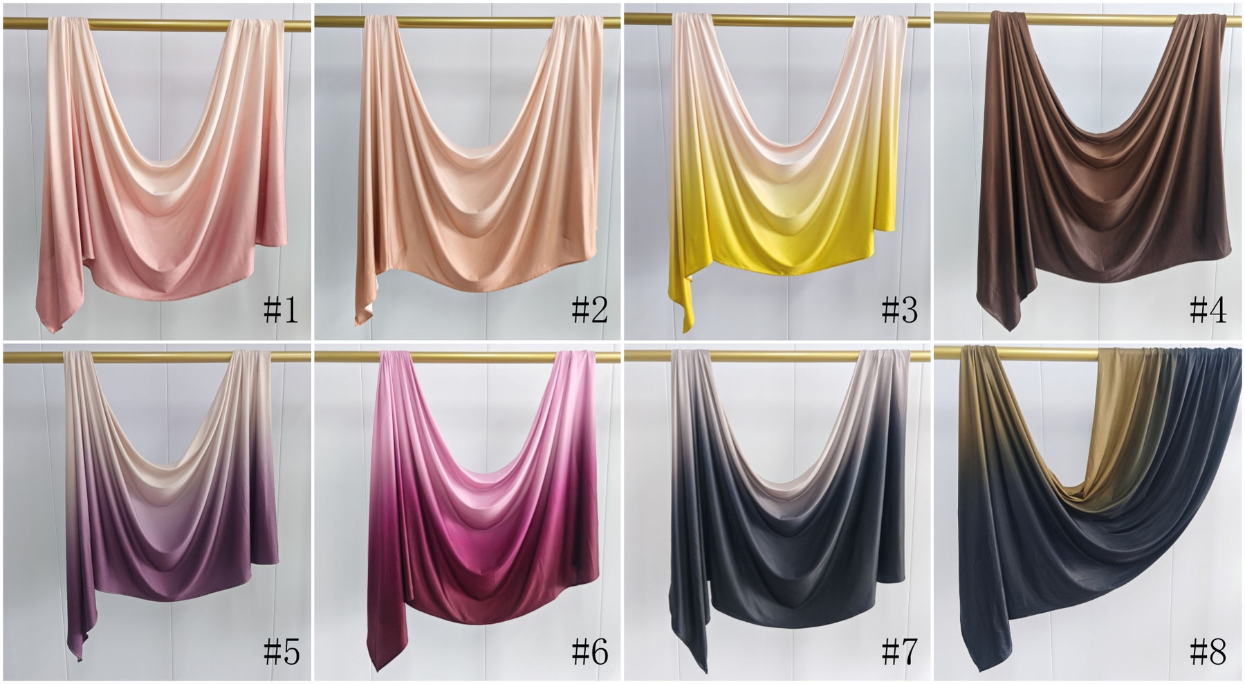 YTHBJB  Gradient Liquid Jersey Hijab, Ombre Knit Headscarf, Soft Fluid Wrap