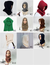 CGS-M380  Plain Jersey Knit Acrylic Hijab Cap Gloves Set