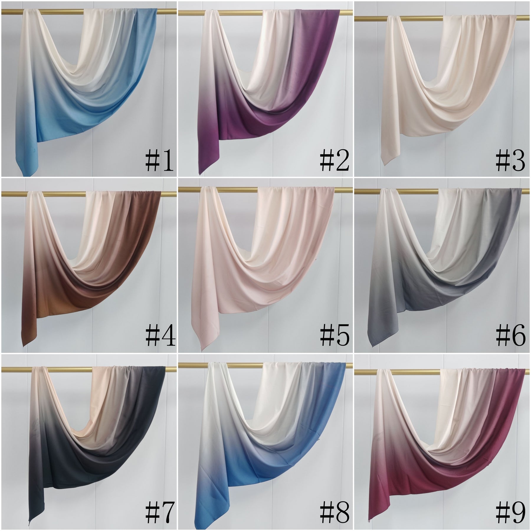 JBWJ001  Soft Modal Watercolor Printed Double-Sided Ethnic Long Hijab