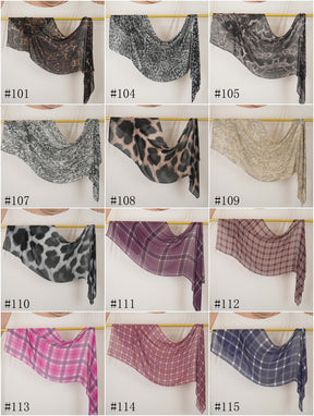 DL001  Modal printed hijab with square corners and rolled hem