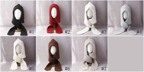 QD5-124  Fall Winter Thickened Faux Cashmere Hijab Cap
