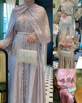 LGS  Muslim clothing flowing yarn three-piece dress