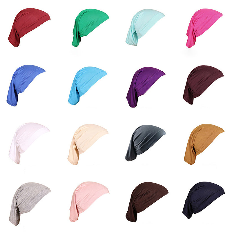 MSL009  plain Mercerized cotton under cap turban  instant hijab