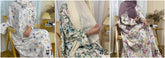 SMYH  Slim-fit Casual Long Versatile Printed Abaya + Hijab Set