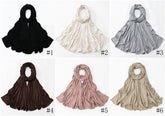 YW519  Summer Autumn Plain Mercerized Cotton Sun Protection Hijab