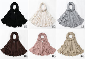 YW519  Summer Autumn Plain Mercerized Cotton Sun Protection Hijab