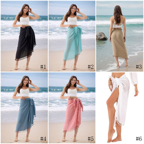 SL31  Half-length tassel shawl sun protection wrap skirt