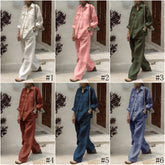 136  Women's Long Sleeve Shirt & Loose Pants Two-Piece Set for Autumn