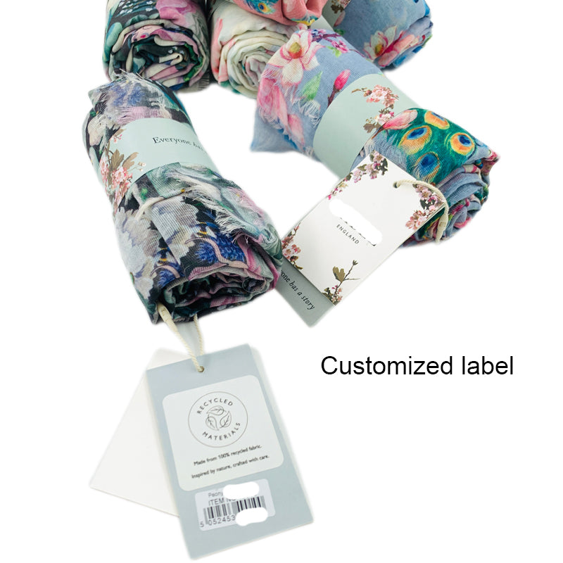 Recycled fabric printed scarf