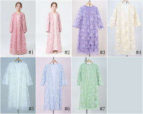 MK2653  Child‘s 2-Piece Set: Tulle Floral Bead Jacket and Satin Slip Dress