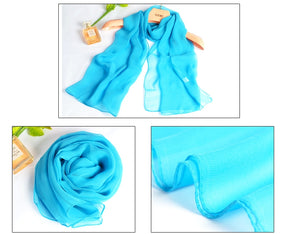 QWS05  Long Plain Chiffon Sun Protection Hijab
