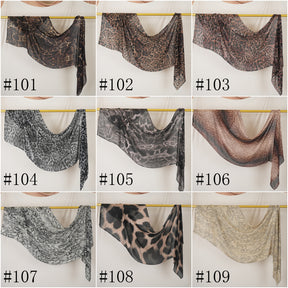 DL001  Modal printed hijab with square corners and rolled hem