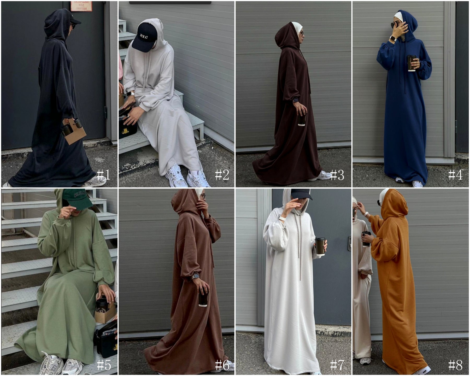 LR921  Plain Hooded Sweatshirt Dress