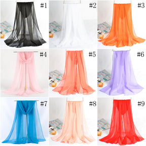 QWS05  Long Plain Chiffon Sun Protection Hijab